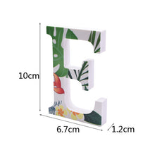Load image into Gallery viewer, 1pc DIY Wooden Letter Free Standing Alphabet Ornaments Wedding Birthday Name Design Flamingo Tropical Theme Party Decorations