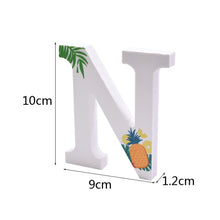 Load image into Gallery viewer, 1pc DIY Wooden Letter Free Standing Alphabet Ornaments Wedding Birthday Name Design Flamingo Tropical Theme Party Decorations