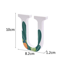 Load image into Gallery viewer, 1pc DIY Wooden Letter Free Standing Alphabet Ornaments Wedding Birthday Name Design Flamingo Tropical Theme Party Decorations