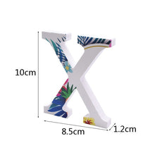 Load image into Gallery viewer, 1pc DIY Wooden Letter Free Standing Alphabet Ornaments Wedding Birthday Name Design Flamingo Tropical Theme Party Decorations