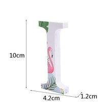Load image into Gallery viewer, 1pc DIY Wooden Letter Free Standing Alphabet Ornaments Wedding Birthday Name Design Flamingo Tropical Theme Party Decorations
