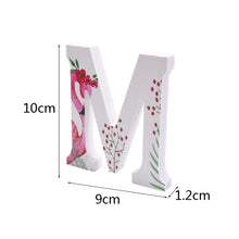 Load image into Gallery viewer, 1pc DIY Wooden Letter Free Standing Alphabet Ornaments Wedding Birthday Name Design Flamingo Tropical Theme Party Decorations
