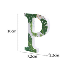 Load image into Gallery viewer, 1pc DIY Wooden Letter Free Standing Alphabet Ornaments Wedding Birthday Name Design Flamingo Tropical Theme Party Decorations
