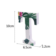 Load image into Gallery viewer, 1pc DIY Wooden Letter Free Standing Alphabet Ornaments Wedding Birthday Name Design Flamingo Tropical Theme Party Decorations

