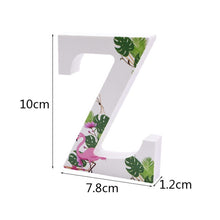 Load image into Gallery viewer, 1pc DIY Wooden Letter Free Standing Alphabet Ornaments Wedding Birthday Name Design Flamingo Tropical Theme Party Decorations
